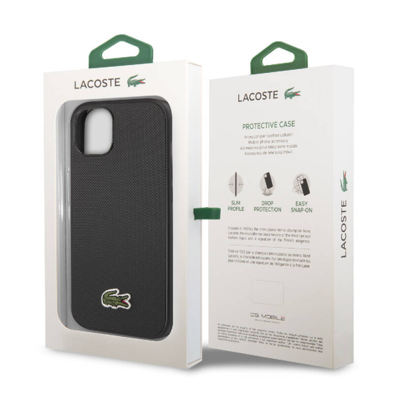 Apple iPhone 14 Case Lacoste Original Licensed PU Pique Pattern Back Cover with Iconic Crocodile Woven Logo - 8