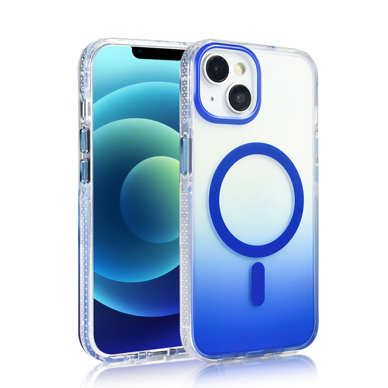 Apple iPhone 14 Case M-safe Charging Feature Transparent Color Transition Zore Toros Cover - 18