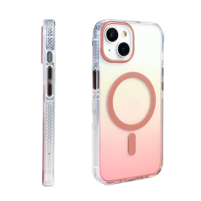 Apple iPhone 14 Case M-safe Charging Feature Transparent Color Transition Zore Toros Cover - 25