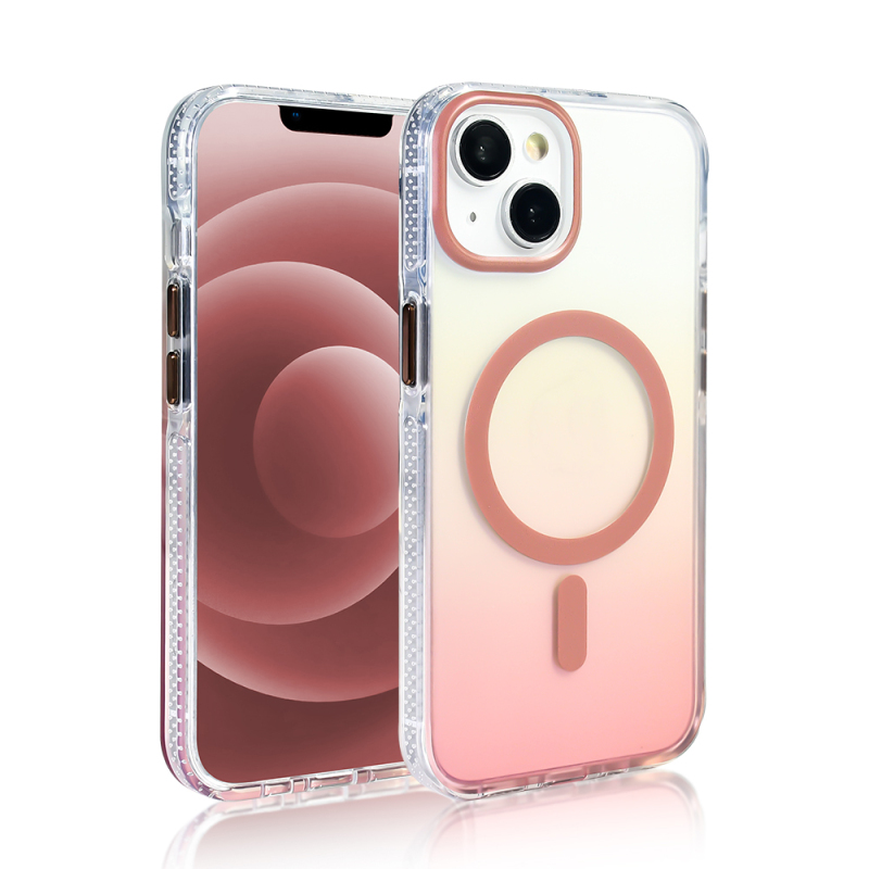 Apple iPhone 14 Case M-safe Charging Feature Transparent Color Transition Zore Toros Cover - 26