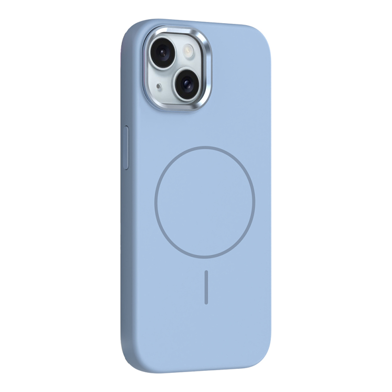 Apple iPhone 14 Case M-Safe Charging Metal Camera Frame Zore Edi Silicone Cover - 8