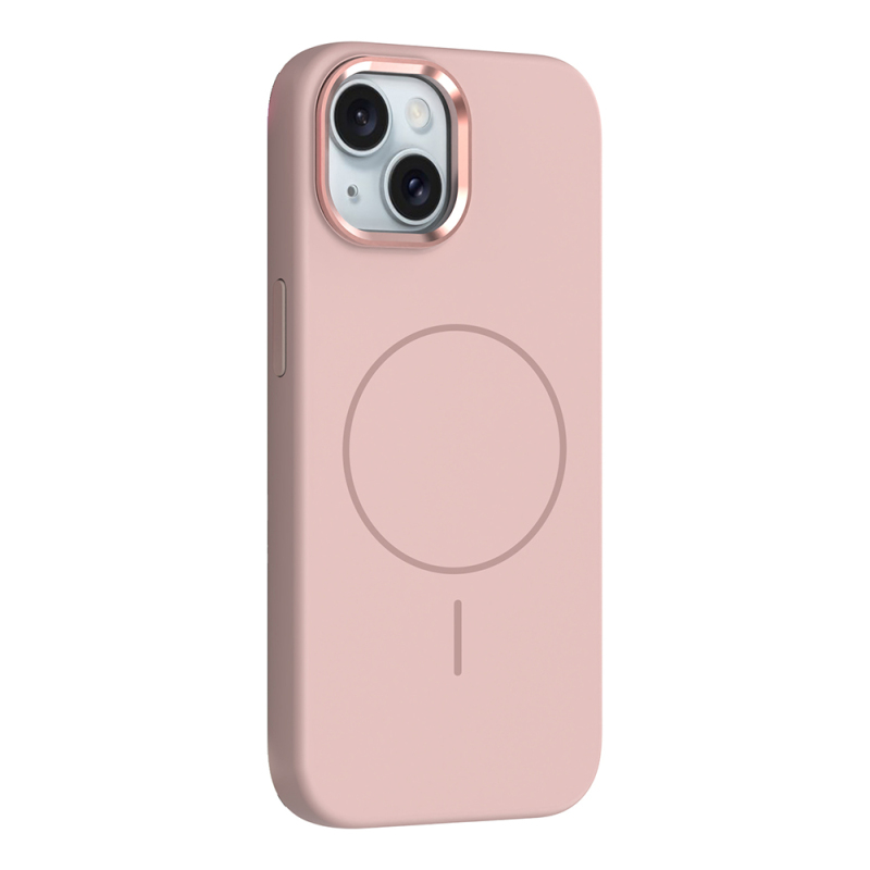 Apple iPhone 14 Case M-Safe Charging Metal Camera Frame Zore Edi Silicone Cover - 3