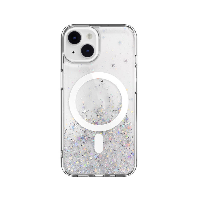 Apple iPhone 14 Case Magsafe Charging Feature Shining Glitter Transparent Licensed Switcheasy Starfield-M Cover - 1
