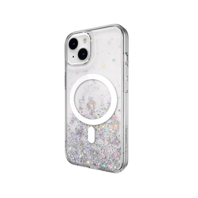 Apple iPhone 14 Case Magsafe Charging Feature Shining Glitter Transparent Licensed Switcheasy Starfield-M Cover - 3