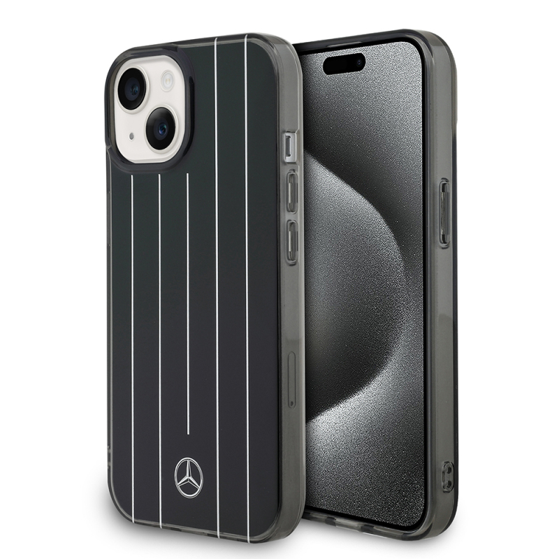 Apple iPhone 14 Case Mercedes Benz Original Licensed New Urban 3 Hard PC Parallel Line Patterned Cover - 2
