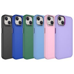 Apple iPhone 14 Case Metal Frame and Button Design Hard Zore Botox Cover - 7