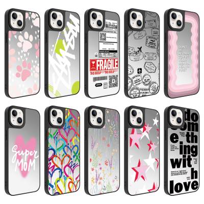 Apple iPhone 14 Case Mirror Patterned Camera Protected Glossy Zore Mirror Cover - 2