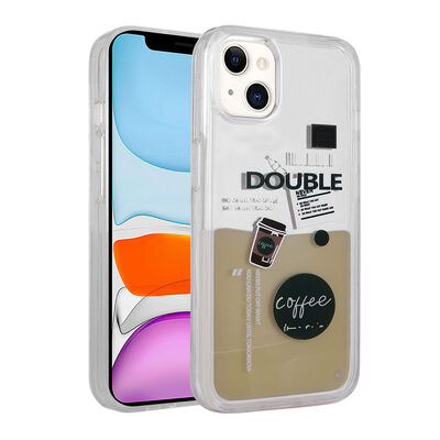 Apple iPhone 14 Case Patterned Liquid Zore Drink Silicone Cover - 5