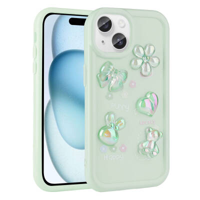 Apple iPhone 14 Case Relief Figured Shiny Zore Toys Silicone Cover - 5