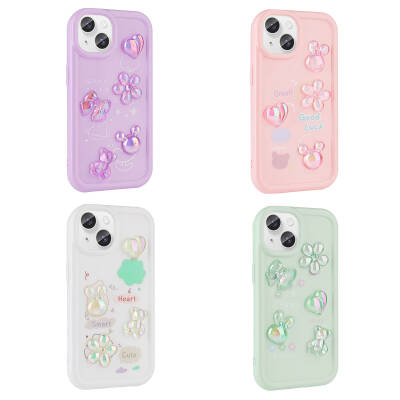 Apple iPhone 14 Case Relief Figured Shiny Zore Toys Silicone Cover - 6