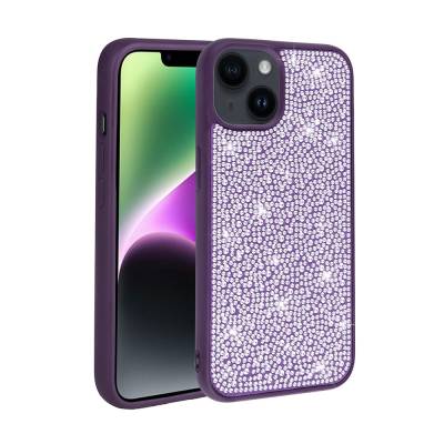 Apple iPhone 14 Case Shiny Stone Design Zore Stone Cover - 7