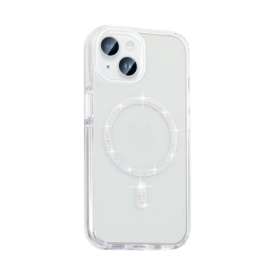 Apple iPhone 14 Case Stone Design M-safe Charging Feature Zore Koment Silicone Cover - 6
