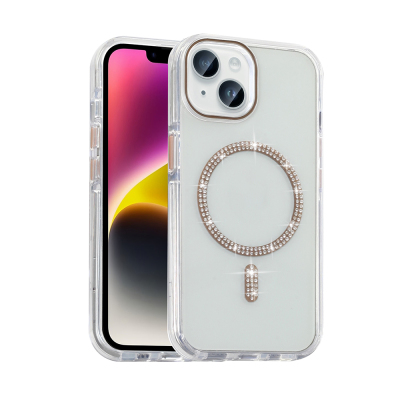 Apple iPhone 14 Case Stone Design M-safe Charging Feature Zore Koment Silicone Cover - 1