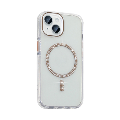 Apple iPhone 14 Case Stone Design M-safe Charging Feature Zore Koment Silicone Cover - 5
