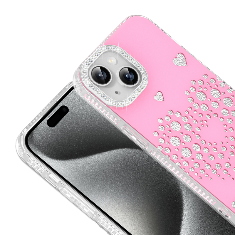 Apple iPhone 14 Case Teardrop Rhinestones Zore Rivas Hard PC Cover - 7