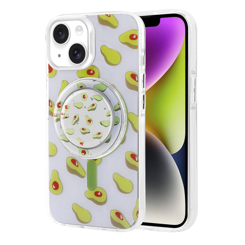 Apple iPhone 14 Case Zore Tiktok Cover with Magsafe Charging Feature and Plug-in Pop Socket - 1