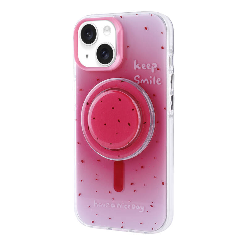 Apple iPhone 14 Case Zore Tiktok Cover with Magsafe Charging Feature and Plug-in Pop Socket - 17