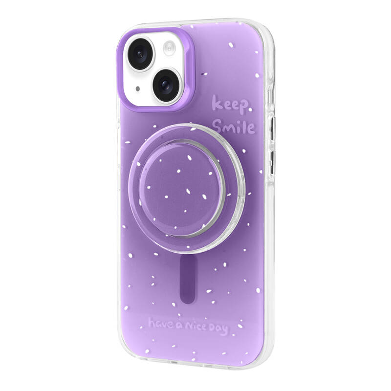Apple iPhone 14 Case Zore Tiktok Cover with Magsafe Charging Feature and Plug-in Pop Socket - 18