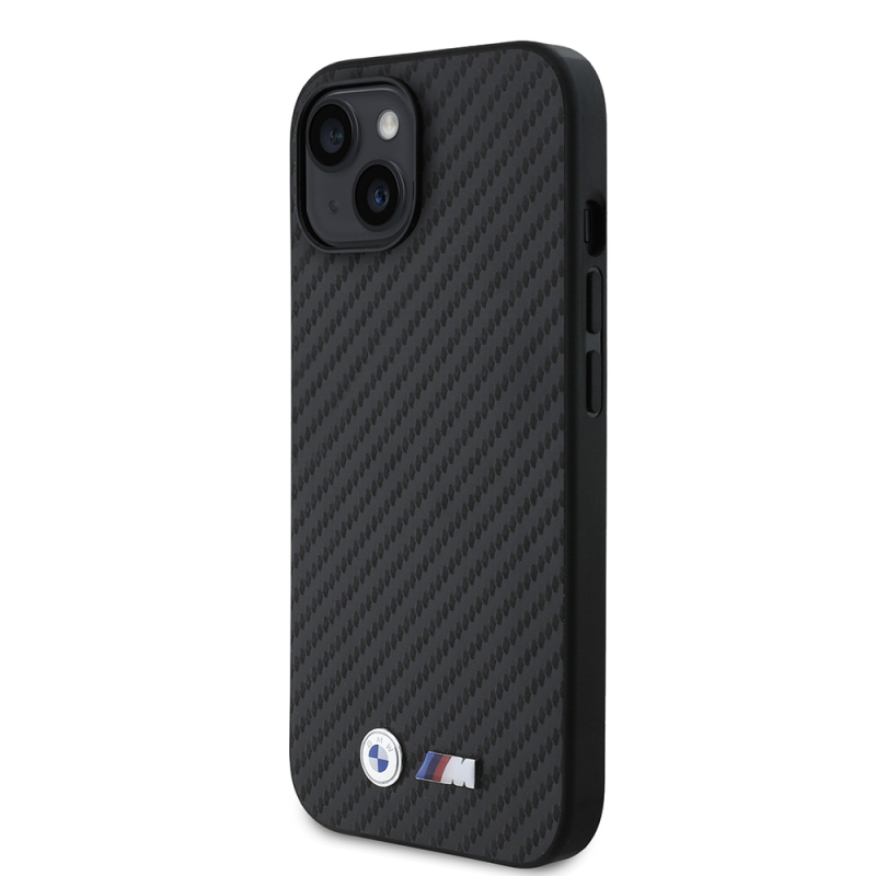 Apple iPhone 14 Kılıf BMW Orjinal Lisanslı Karbon Fiber Tasarımlı ve Metal Logolu PU Deri Kapak - 3