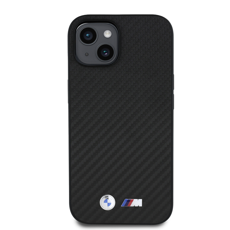 Apple iPhone 14 Kılıf BMW Orjinal Lisanslı Karbon Fiber Tasarımlı ve Metal Logolu PU Deri Kapak - 4