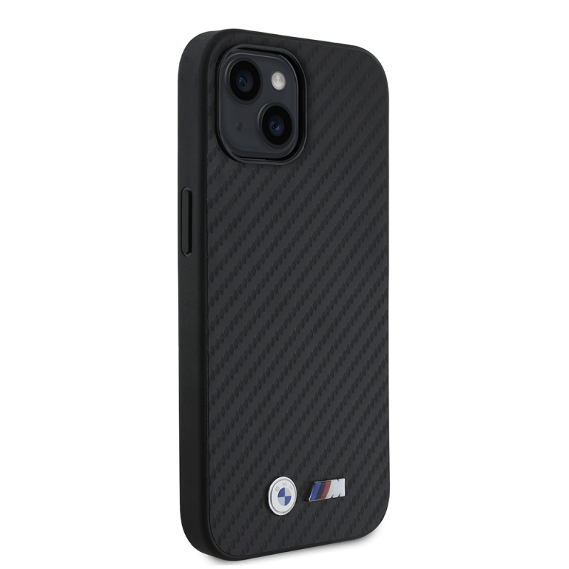 Apple iPhone 14 Kılıf BMW Orjinal Lisanslı Karbon Fiber Tasarımlı ve Metal Logolu PU Deri Kapak - 5