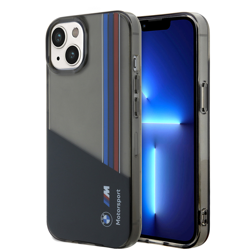 Apple iPhone 14 Kılıf BMW Orjinal Lisanslı Yarı Transparan M Dizayn Çizgili Kapak - 2