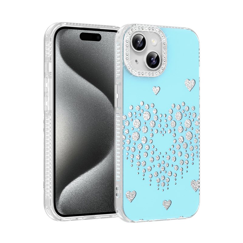 Apple iPhone 14 Kılıf Damla Taşlı Zore Rivas Sert PC Kapak - 3