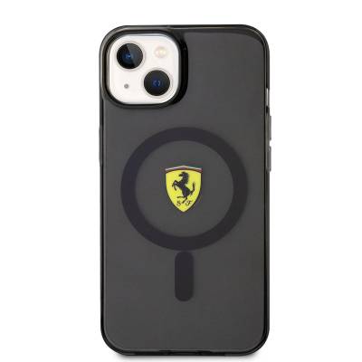 Apple iPhone 14 Kılıf Ferrari Magsafe Şarj Özellikli Yarı Transparan Dizayn Kapak - 3