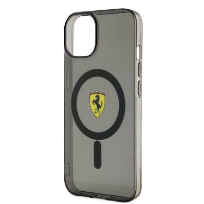 Apple iPhone 14 Kılıf Ferrari Magsafe Şarj Özellikli Yarı Transparan Dizayn Kapak - 5