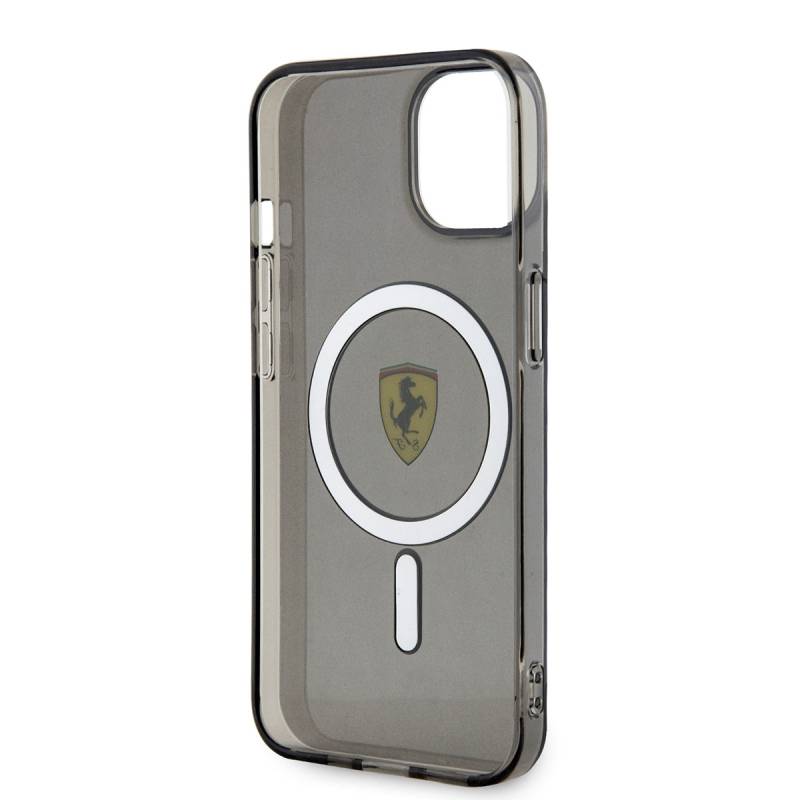 Apple iPhone 14 Kılıf Ferrari Magsafe Şarj Özellikli Yarı Transparan Dizayn Kapak - 6