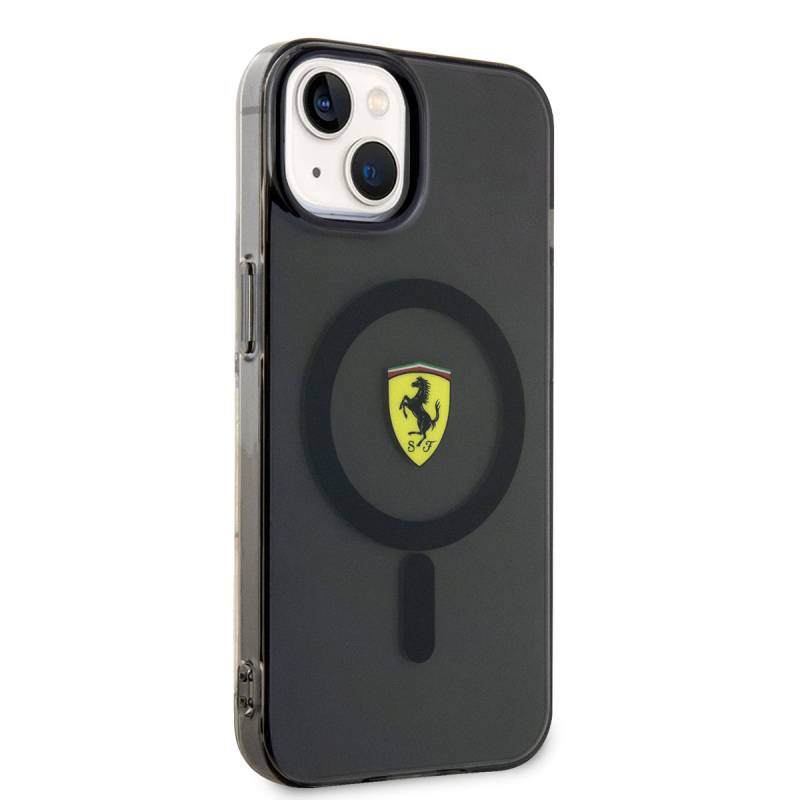 Apple iPhone 14 Kılıf Ferrari Magsafe Şarj Özellikli Yarı Transparan Dizayn Kapak - 8