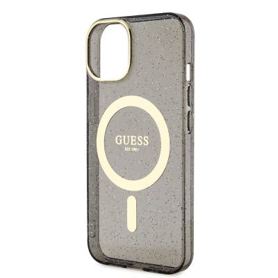 Apple iPhone 14 Kılıf GUESS Magsafe Şarj Özellikli Glitter Kapak - 5