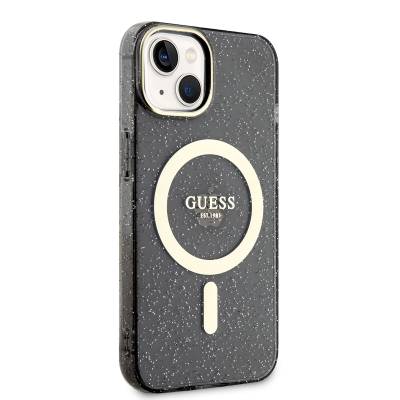 Apple iPhone 14 Kılıf GUESS Magsafe Şarj Özellikli Glitter Kapak - 8