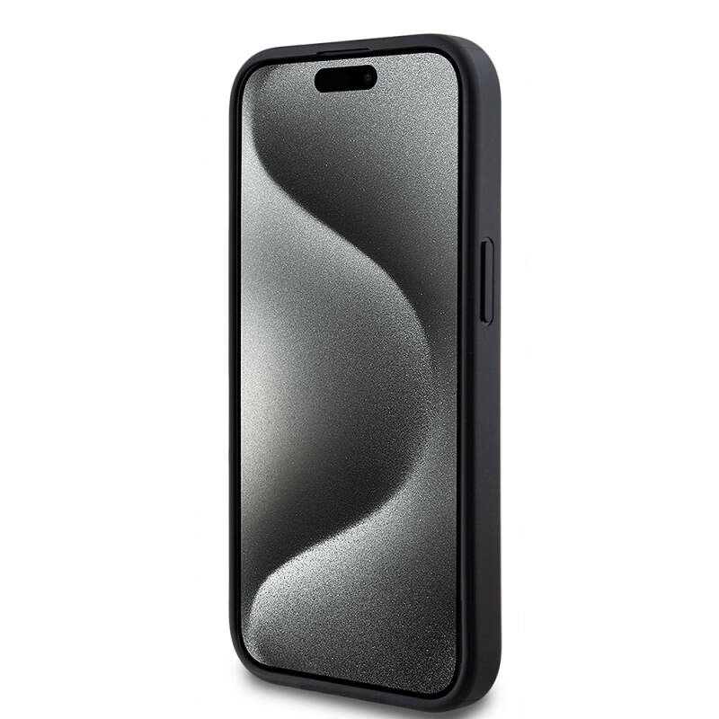 Apple iPhone 14 Kılıf Guess Magsafe Şarj Özellikli PU Deri Desenli Metal Plaka Logolu Kapak - 3