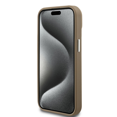 Apple iPhone 14 Kılıf Guess Orjinal Lisanslı M-safe Şarj Özellikli Grained Triangle Kapak - 13