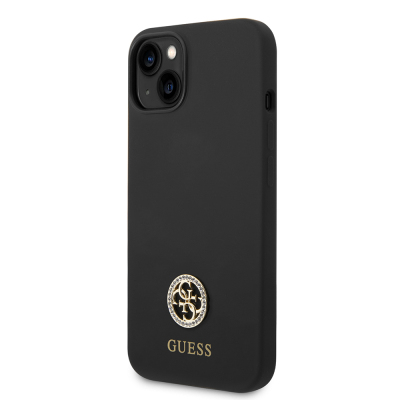Apple iPhone 14 Kılıf Guess Orjinal Lisanslı Yazı ve Taşlı 4G Logolu Silikon Kapak - 3
