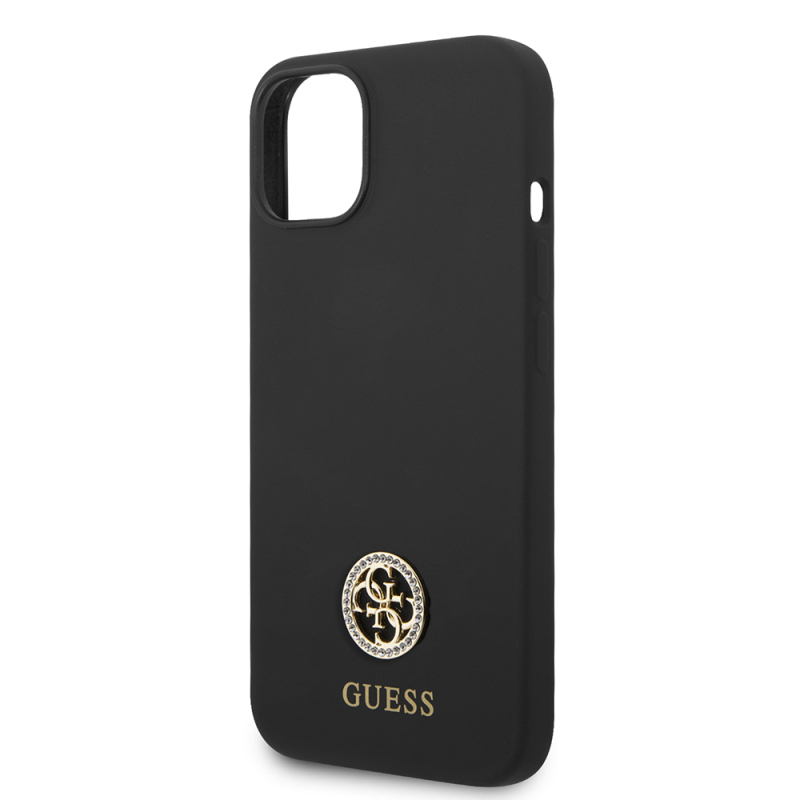Apple iPhone 14 Kılıf Guess Orjinal Lisanslı Yazı ve Taşlı 4G Logolu Silikon Kapak - 7