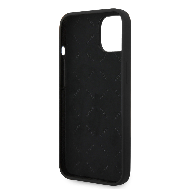 Apple iPhone 14 Kılıf Guess Orjinal Lisanslı Yazı ve Taşlı 4G Logolu Silikon Kapak - 8