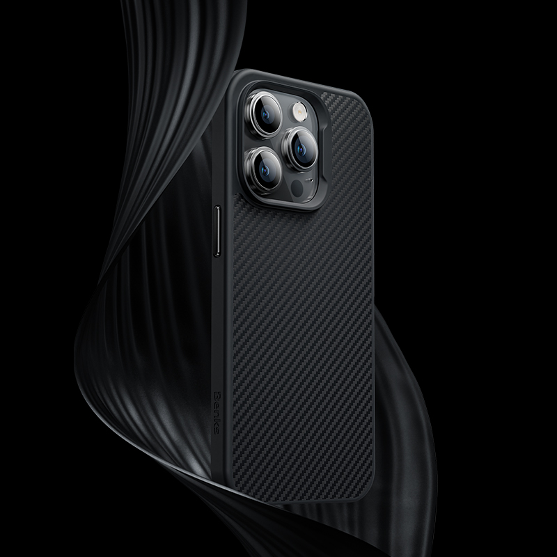 Apple iPhone 14 Kılıf Karbon Fiber Magsafe Şarj Özellikli Benks 600D Hybrid Kevlar Kapak - 2