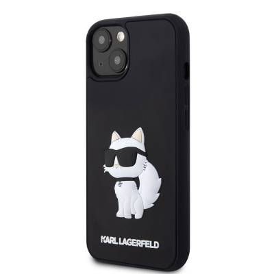 Apple iPhone 14 Kılıf Karl Lagerfeld 3D Rubber Choupette Dizayn Kapak - 7