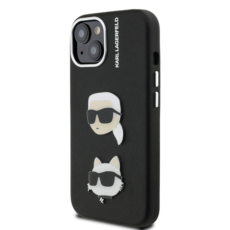 Apple iPhone 14 Kılıf Karl Lagerfeld Orjinal Lisanslı K&C Heads Pin Kapak - 3