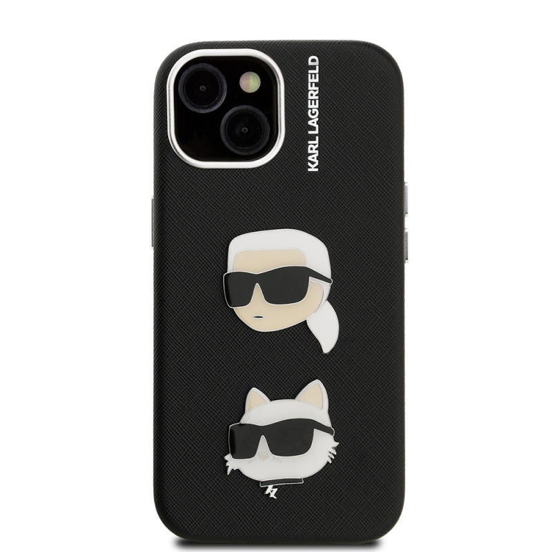 Apple iPhone 14 Kılıf Karl Lagerfeld Orjinal Lisanslı K&C Heads Pin Kapak - 4