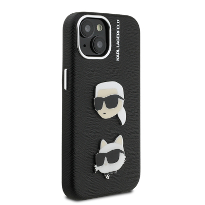 Apple iPhone 14 Kılıf Karl Lagerfeld Orjinal Lisanslı K&C Heads Pin Kapak - 5