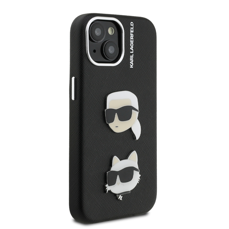 Apple iPhone 14 Kılıf Karl Lagerfeld Orjinal Lisanslı K&C Heads Pin Kapak - 5