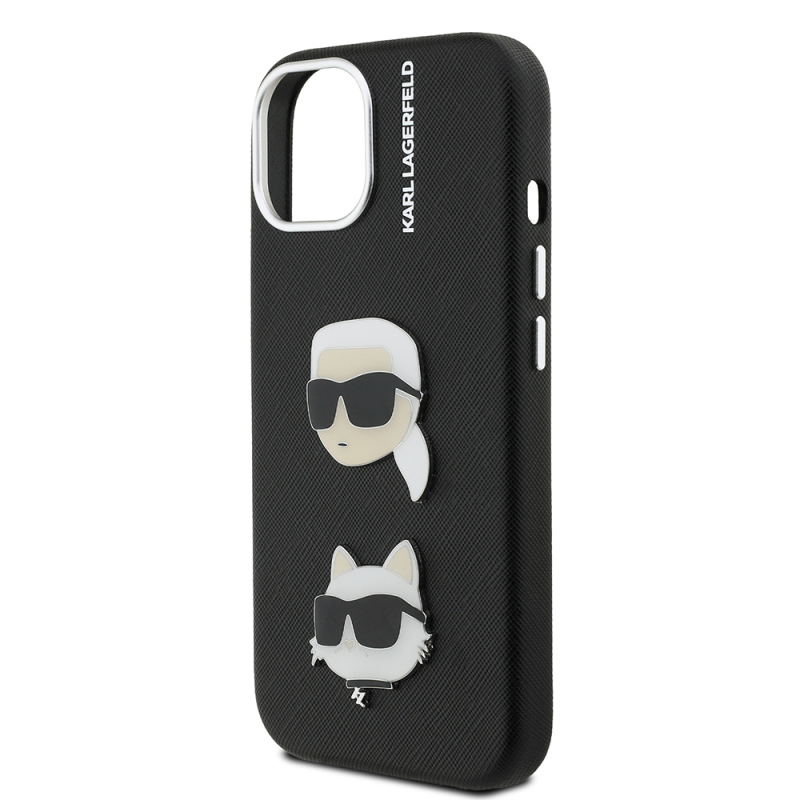 Apple iPhone 14 Kılıf Karl Lagerfeld Orjinal Lisanslı K&C Heads Pin Kapak - 7