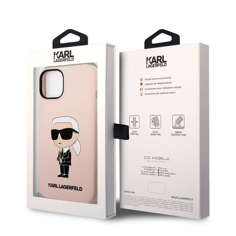 Apple iPhone 14 Kılıf Karl Lagerfeld Silikon Karl Dizayn Kapak - 7