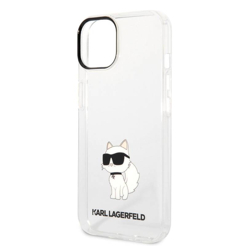 Apple iPhone 14 Kılıf Karl Lagerfeld Transparan Choupette Dizayn Kapak - 6