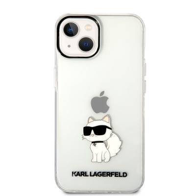 Apple iPhone 14 Kılıf Karl Lagerfeld Transparan Choupette Dizayn Kapak - 7