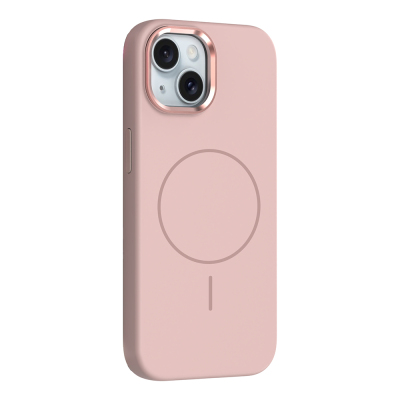 Apple iPhone 14 Kılıf M-Safe Şarj Özellikli Metal Kamera Çerçeveli Zore Edi Silikon Kapak - 3