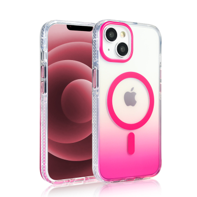 Apple iPhone 14 Kılıf M-safe Şarj Özellikli Transparan Renk Geçişli Zore Toros Kapak - 18